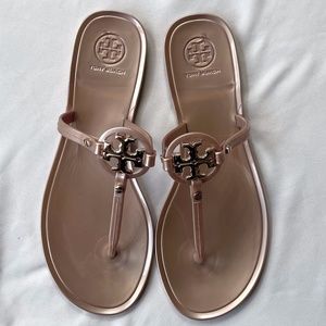 Tory Burch Mini Miller Jelly Sandals Rose Gold 7